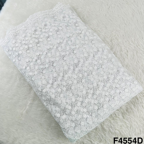 Thread Sequins Embroidered Net Fabric- F4554