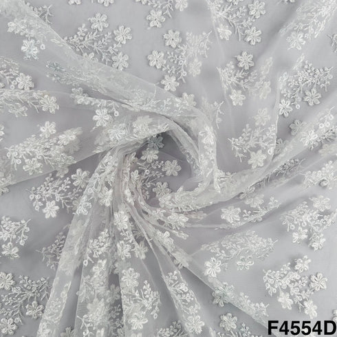 Thread Sequins Embroidered Net Fabric- F4554