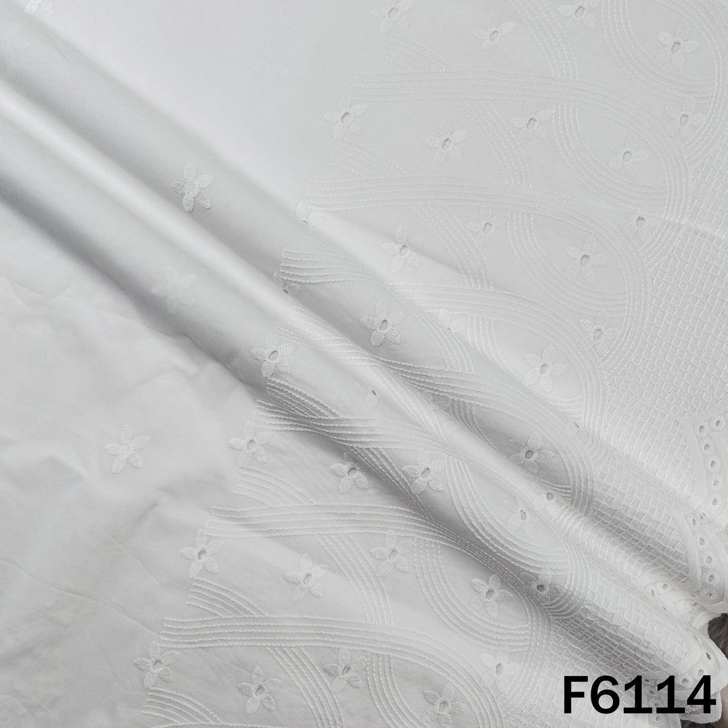 Chikankari Cotton Fabric - F6114