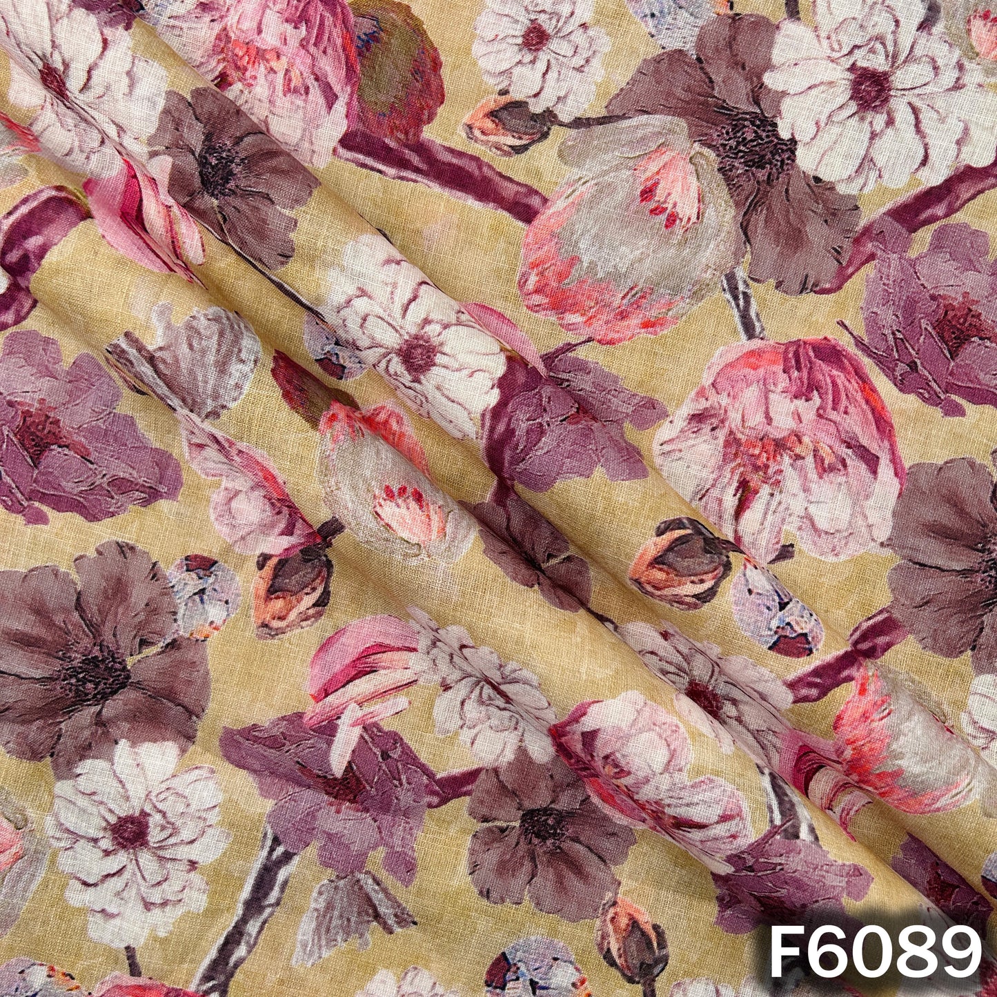 Printed Linen Cotton Fabric - F6089