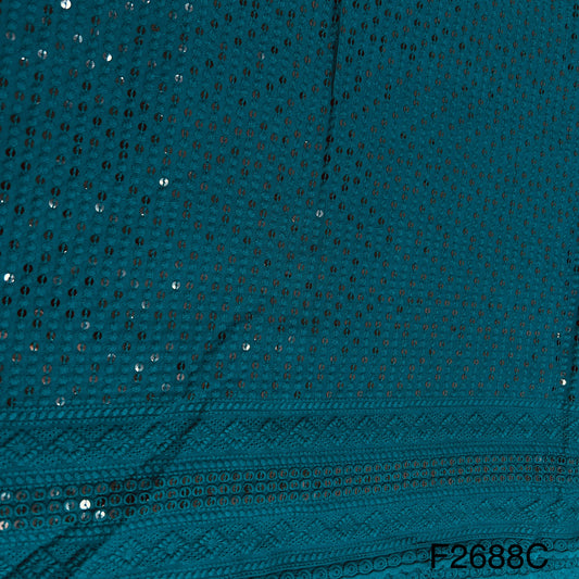 Chikankari Sequins Rayon Fabric-F2688