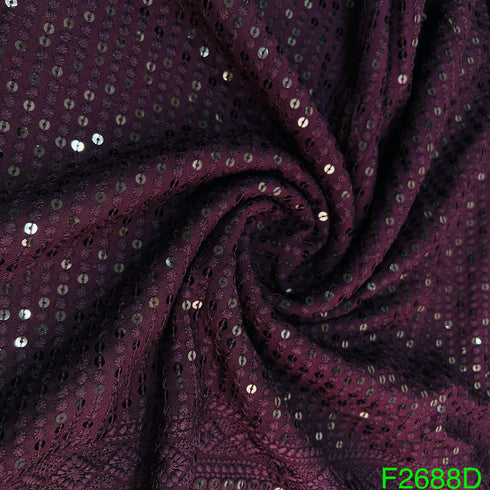 Chikankari Sequins Rayon Fabric-F2688