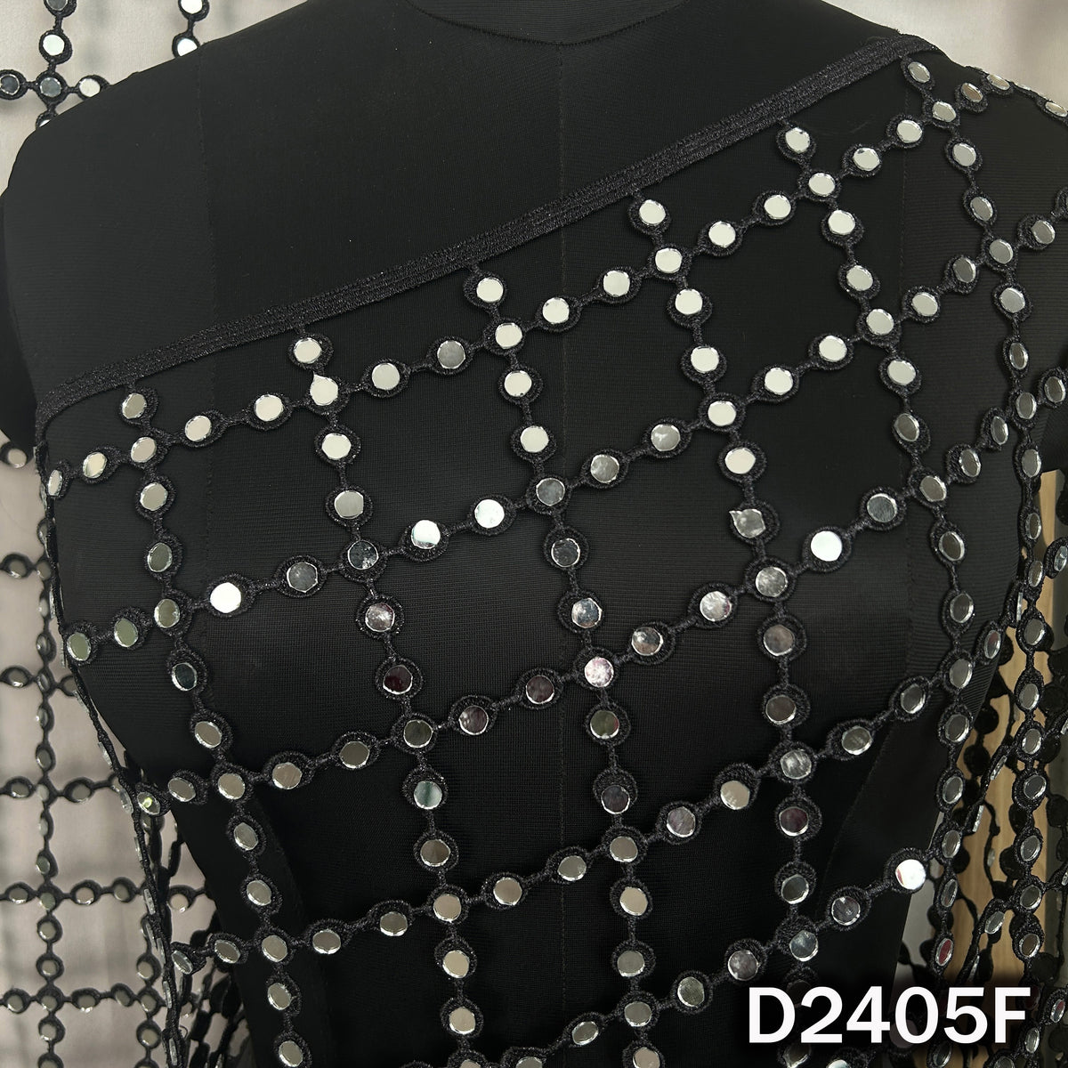 Cut Work Lace Mirror Work Dupatta - D2405