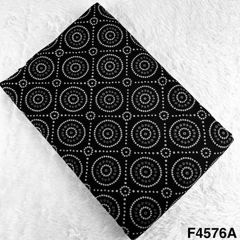 Bandhani Block Print Cambric Cotton Fabric- F4576