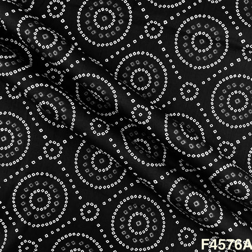 Bandhani Block Print Cambric Cotton Fabric- F4576