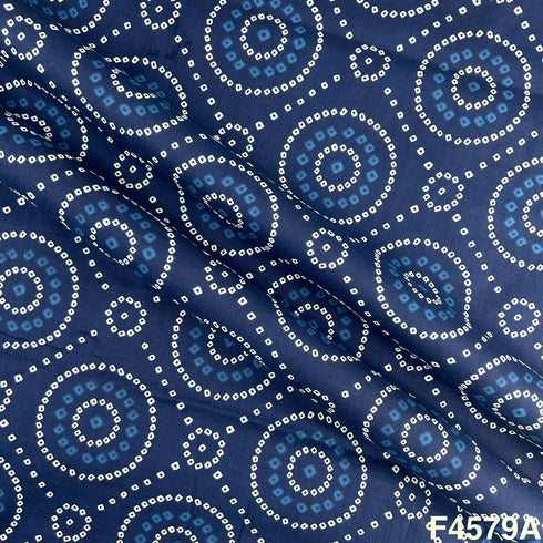 Bandhani Block Print Cambric Cotton Fabric- F4579