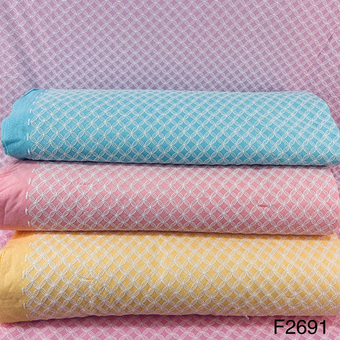 Chikankari Cotton Fabric-F2691