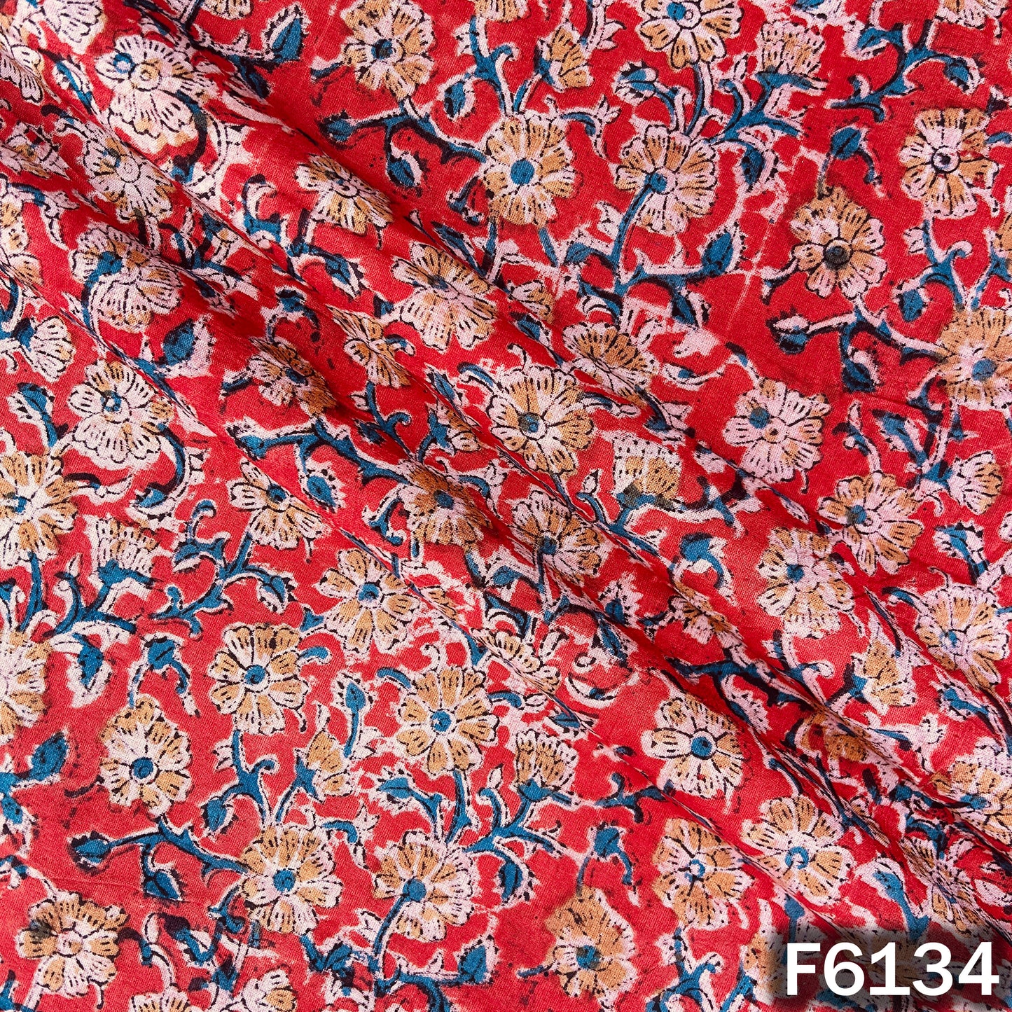 Kalamkari Print Handloom Cotton Fabric - F6134
