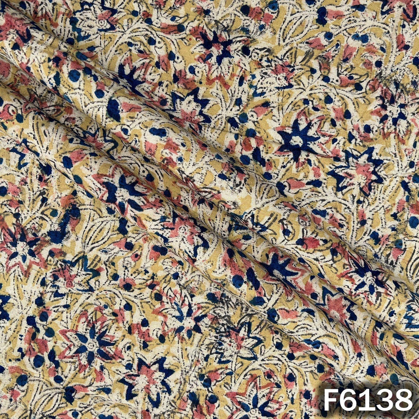 Kalamkari Print Handloom Cotton Fabric - F6138