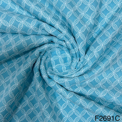 Chikankari Cotton Fabric-F2691