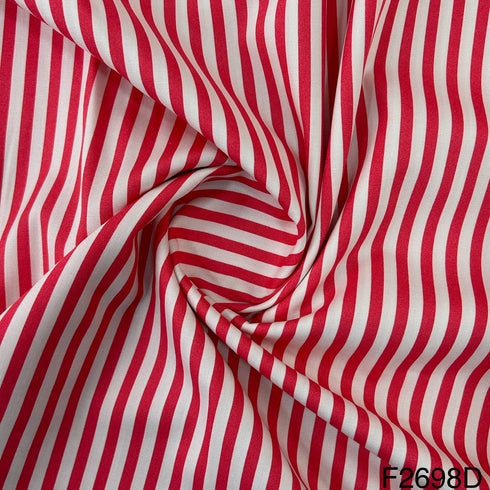 Printed Stripes Cotton Fabric-F2698