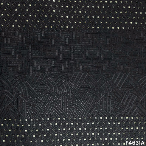 Thread Sequins Embroidered Raw Silk- F4631