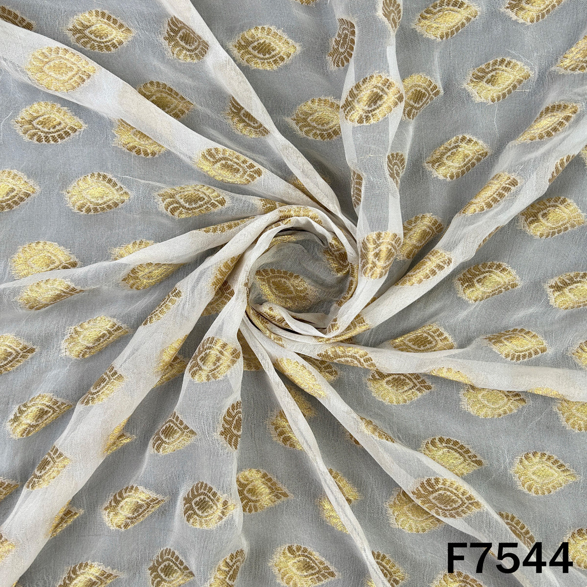 Dyeable Zari Work Georgette Fabric - F7544