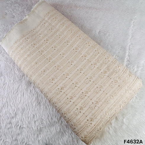 Thread Sequins Embroidered Cotton Silk- F4632