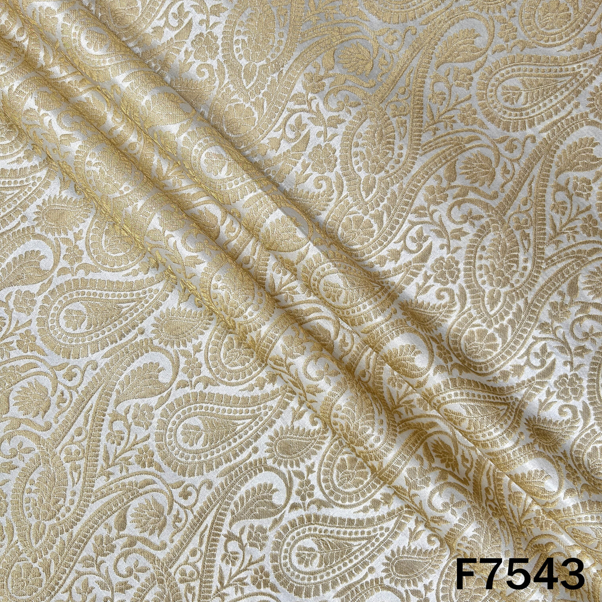 Dyeable Zari Work Brocade Silk Fabric - F7543