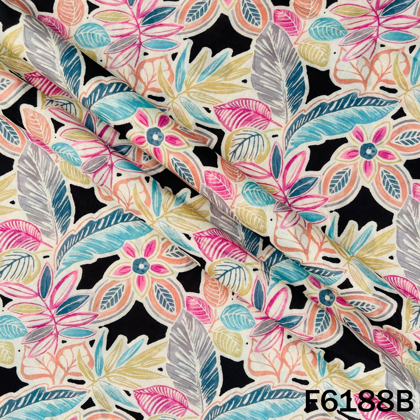 Digital Print Mul Cotton Fabric - F6188
