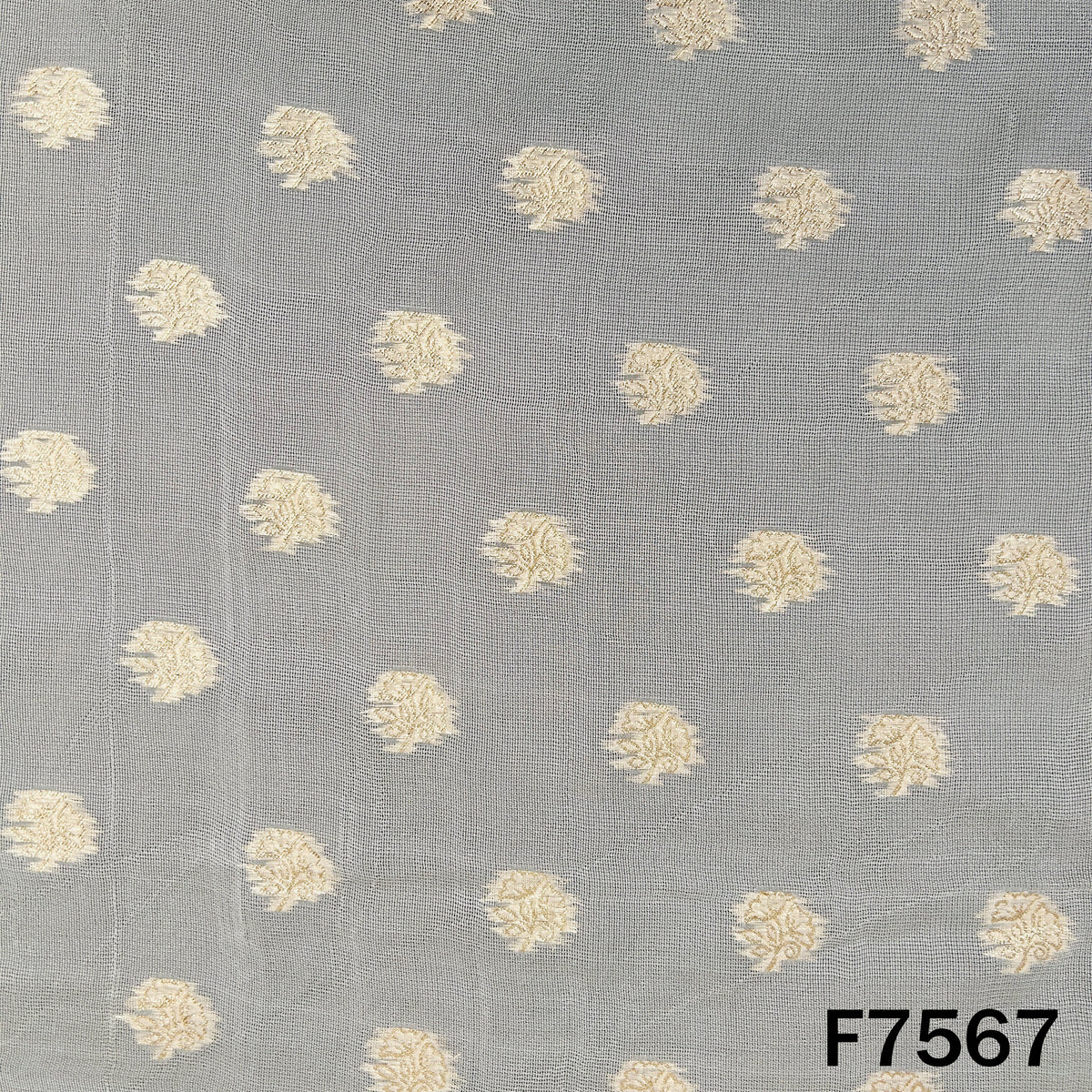 Dyeable Zari Work Jute Silk Fabric - F7567