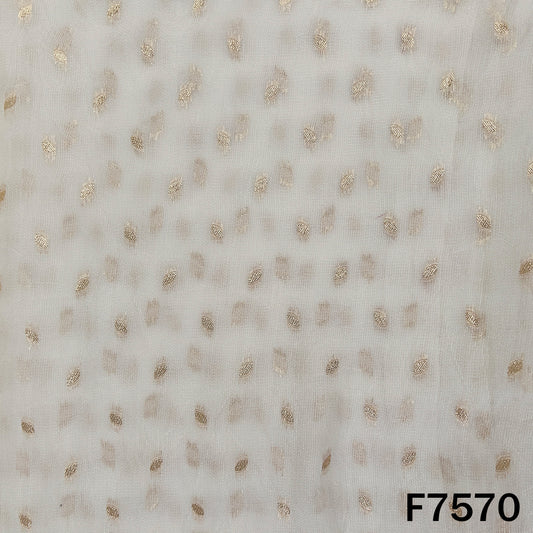 Dyeable Zari Work Jute Silk Fabric - F7570