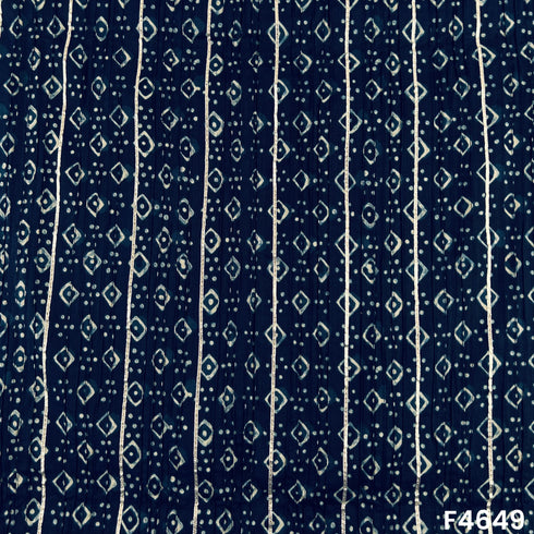 Printed Pintex Gotta Patti Cotton Fabric- F4649