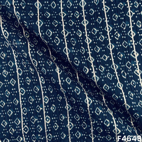 Printed Pintex Gotta Patti Cotton Fabric- F4649