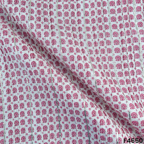 Printed Pintex Gotta Patti Cotton Fabric- F4650