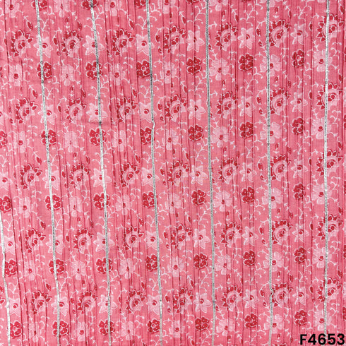 Printed Pintex Gota Patti Cotton Fabric- F4653