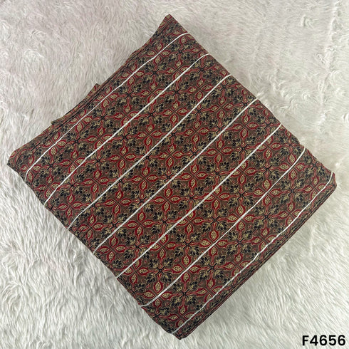 Printed Pintex Gota Patti Cotton Fabric- F4656