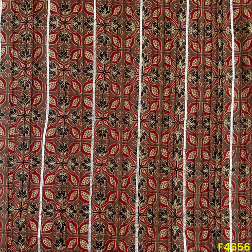 Printed Pintex Gota Patti Cotton Fabric- F4656