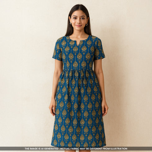 Printed Pintex Cotton Fabric- F4657