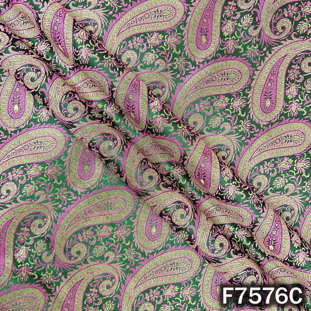 Self Jaquard Brocade Silk Fabric - F7576