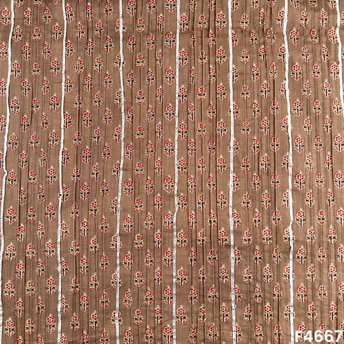 Printed Pintex Gota Patti Cotton Fabric- F4667