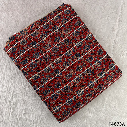 Printed Pintex Gota Patti Cotton Fabric- F4673