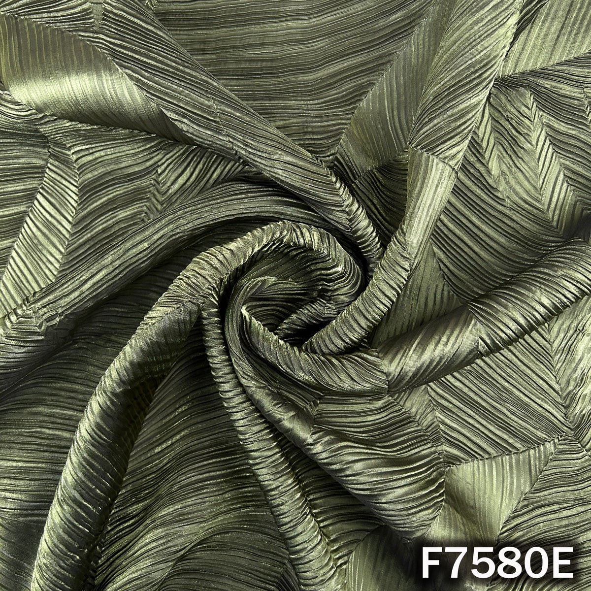 Pleated Shimmer Organza Fabric - F7580