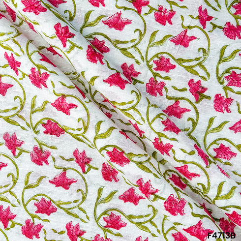 Printed Linen Cotton Fabric- F4713