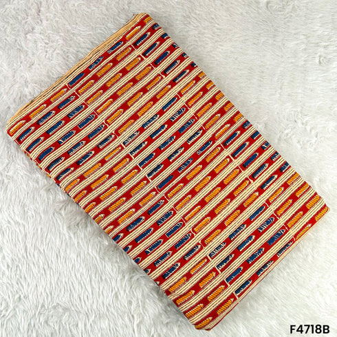 Kalamkari Print Cambric Cotton Fabric- F4718