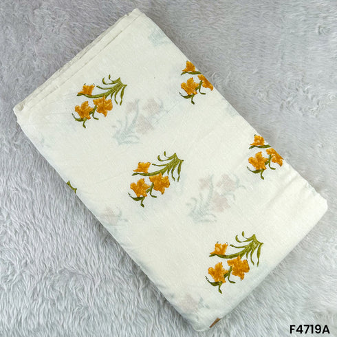 Printed Linen Cotton Fabric- F4719