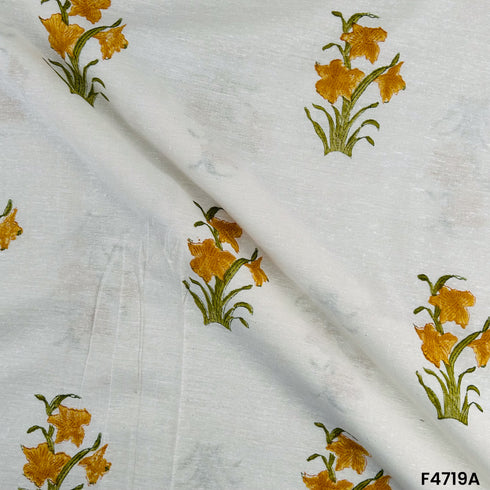 Printed Linen Cotton Fabric- F4719