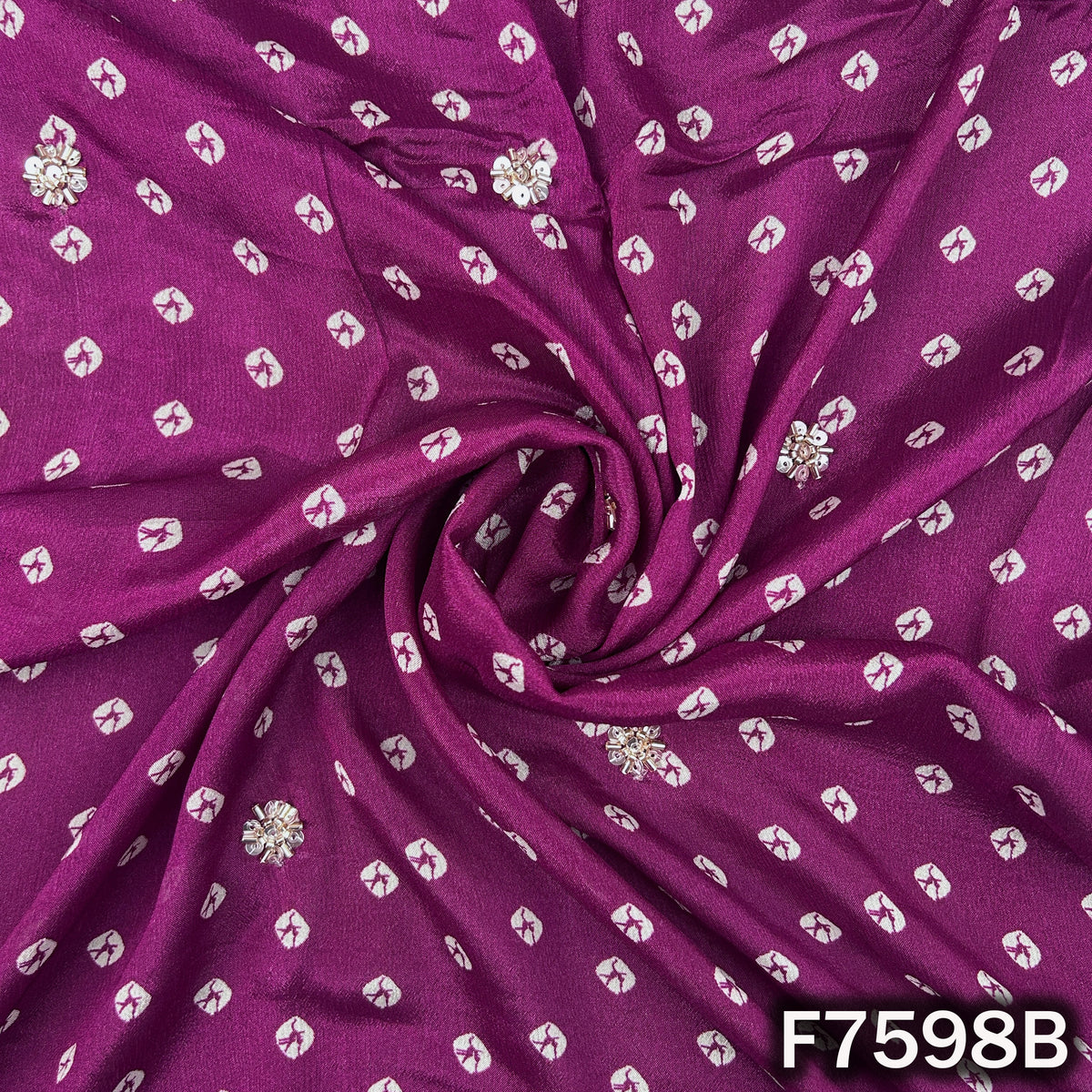 Cut Dana Zari Sequins Chinnon Chiffon Fabric - F7598
