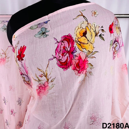 Printed Mul Chanderi Dupatta-D2180