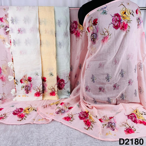 Printed Mul Chanderi Dupatta-D2180