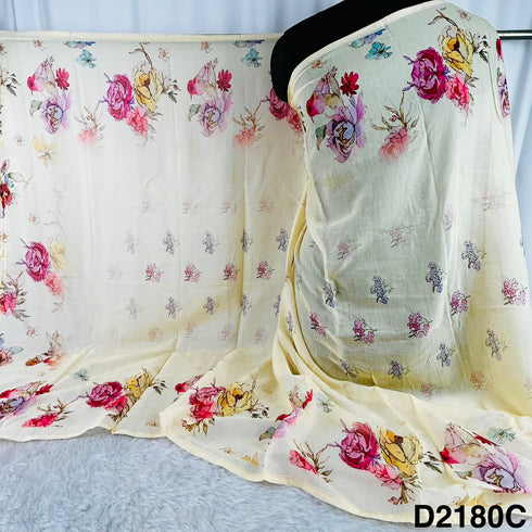 Printed Mul Chanderi Dupatta-D2180
