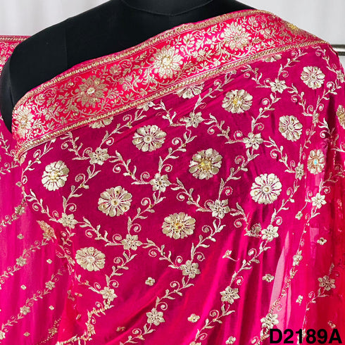 Zari Stone Work Chinon Chiffon Dupatta-D2189