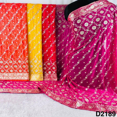 Zari Stone Work Chinon Chiffon Dupatta-D2189