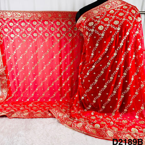 Zari Stone Work Chinon Chiffon Dupatta-D2189