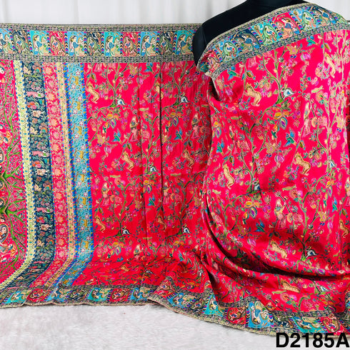Self jacquard Positional Print Dola Silk Dupatta-D2185