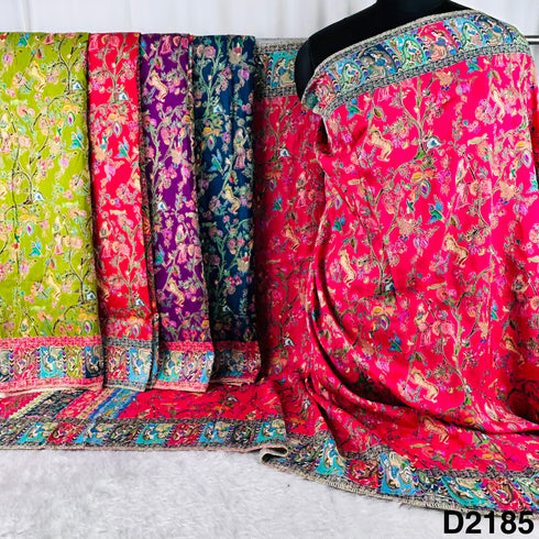 Self jacquard Positional Print Dola Silk Dupatta-D2185