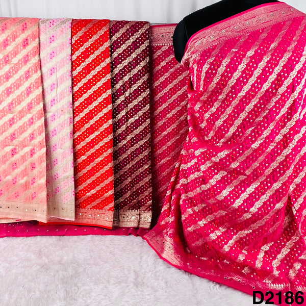 Bandhani Print Mirror Work Banarasi Georgette Dupatta-D2186