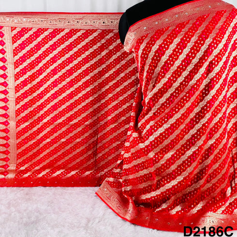 Bandhani Print Mirror Work Banarasi Georgette Dupatta-D2186