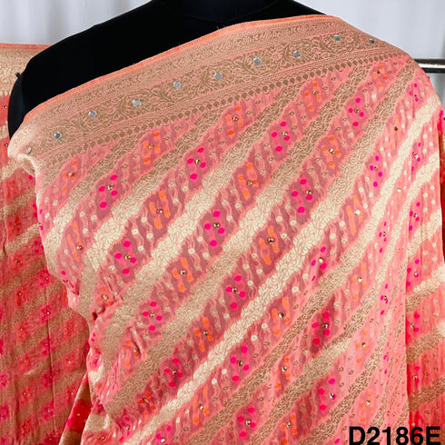 Bandhani Print Mirror Work Banarasi Georgette Dupatta-D2186