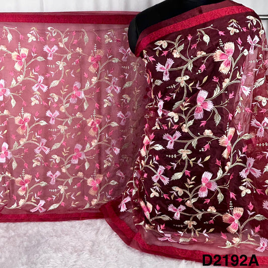 Thread Embroidered Organza Dupatta-D2192